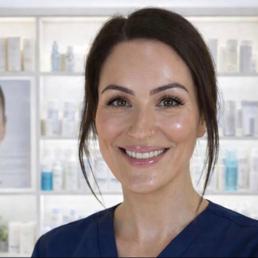 Natalie, founder of N-Jane Aesthetics and Skin, in her Warrington clinic